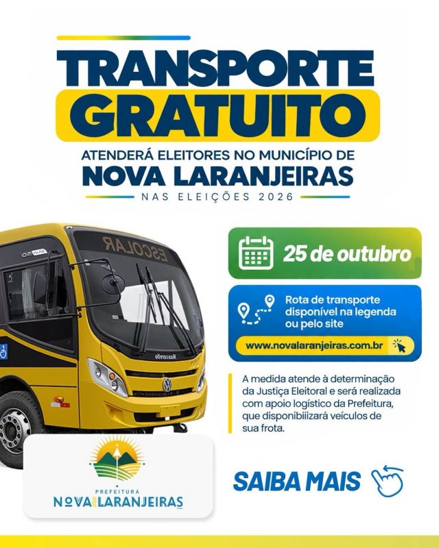 Transporte Gratuito – Eleições 2026